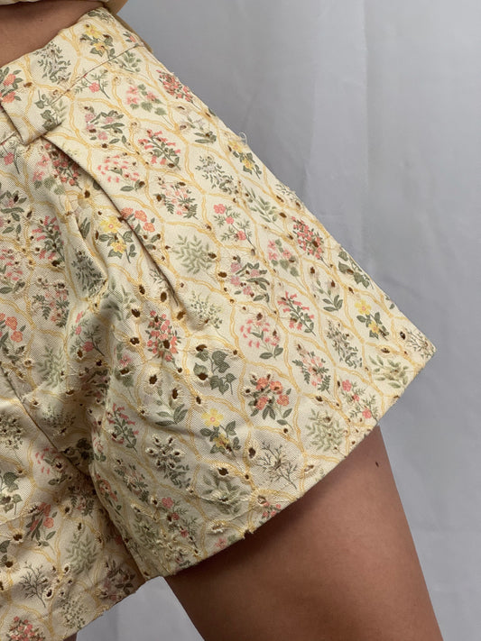 Embroidered Eyelet Floral Shorts