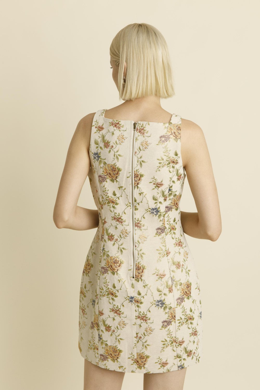 Rose Jaquard Mini Dress