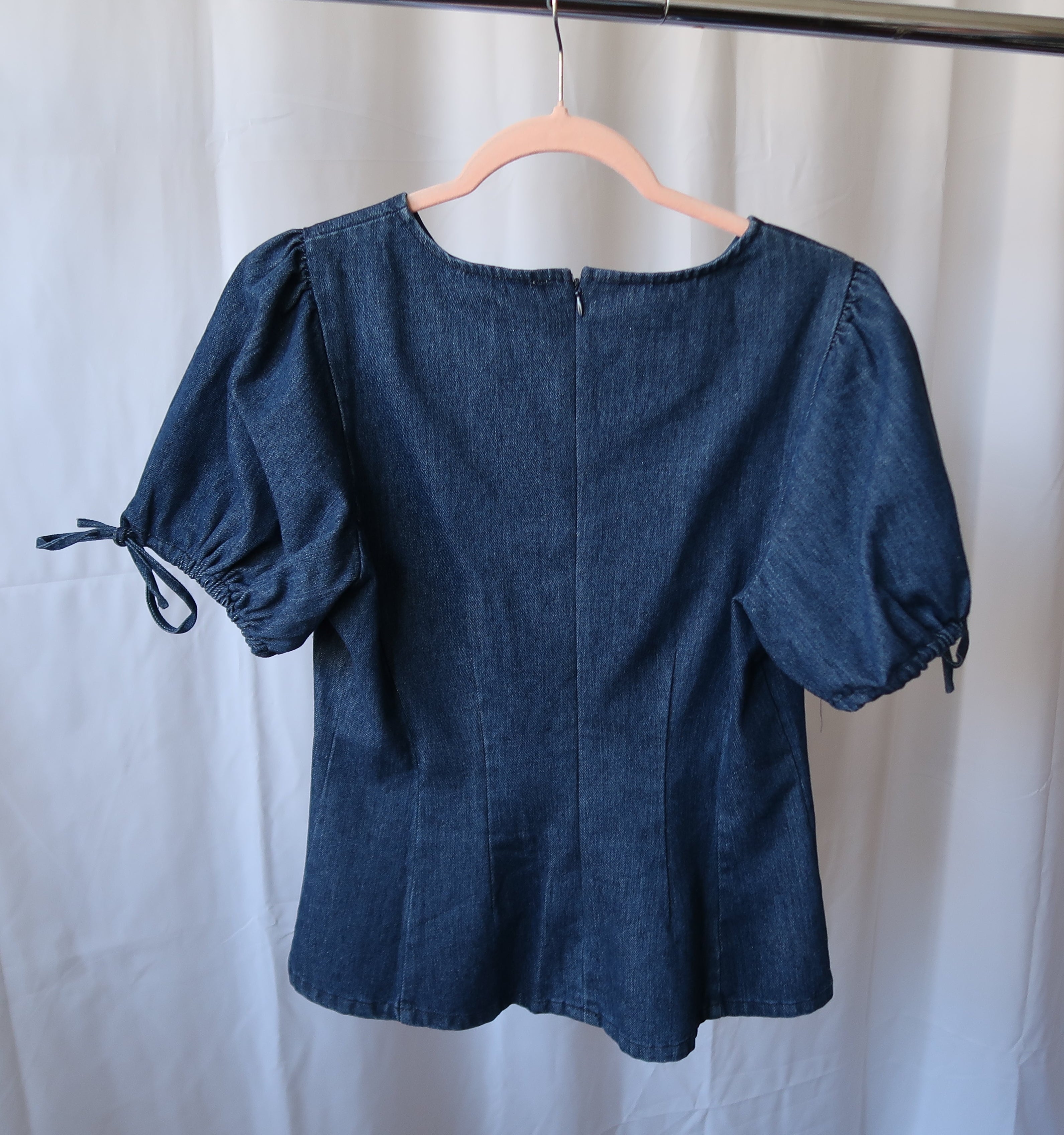 Denim Peplum Top