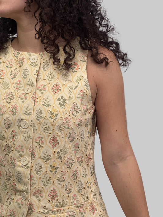 Embroidered Eyelet Vest